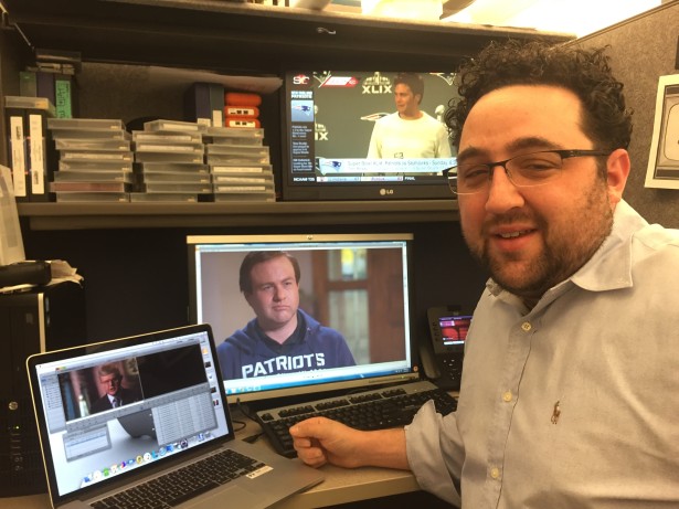 Countdown feature producer Zach Budman editing Frank Caliendoâ€™s faux â€œSC Featured.â€ (Zach Budman)