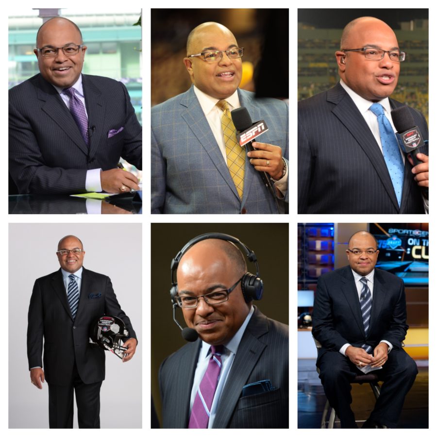 Mike Tirico says he has "100 or so" ties in his wardrobe; for his Wimbledon and The Open assignments in the United Kingdom, he brought about two dozen. (ESPN Images)