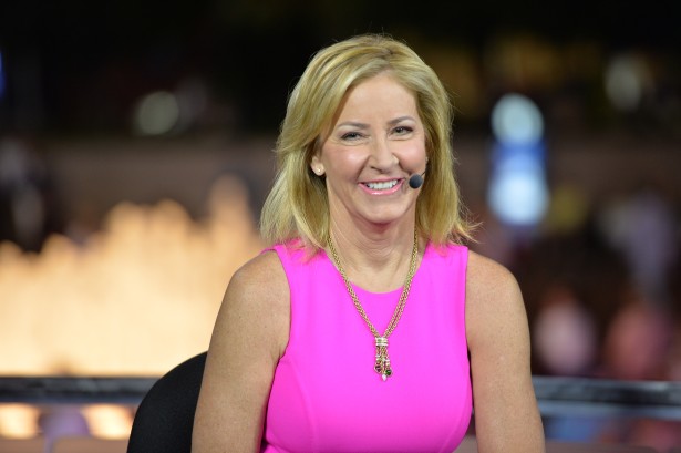Chris Evert on set during the US Open. (Scott Clarke/ESPN Images)