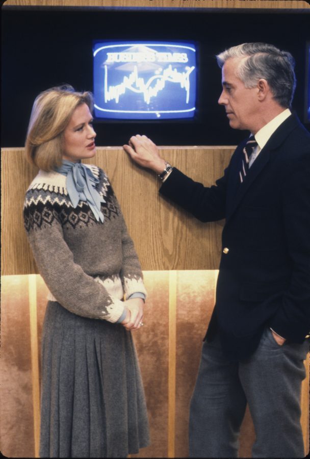 Consuelo Mack and William Hartley co-hosted Business Timest. (Photo courtesy of Business Times)   