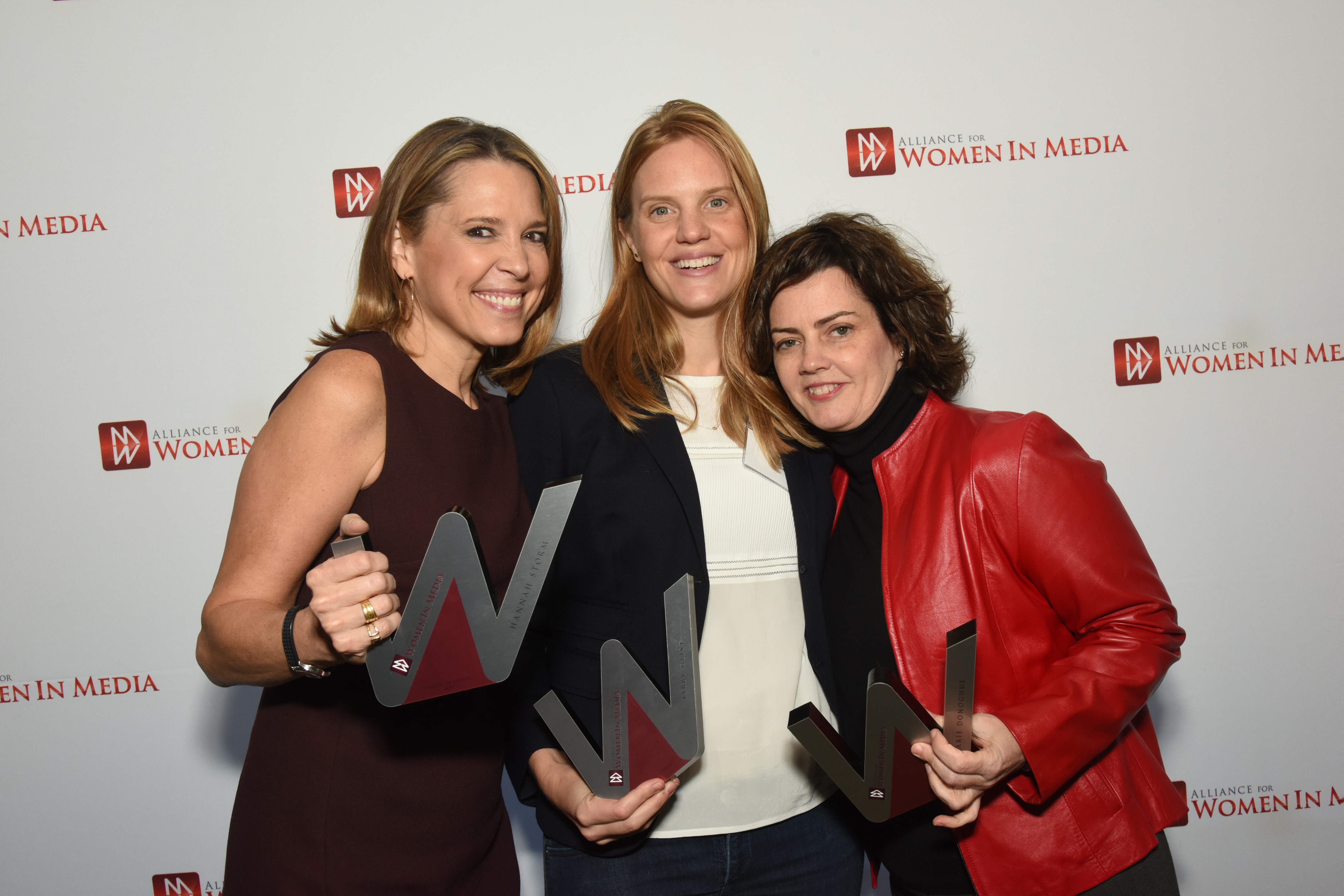 Hannah Storm (l), Libby Geist and Marie Donoghue at the Alliance for Women in Mediaâ€™s Women in Sports.