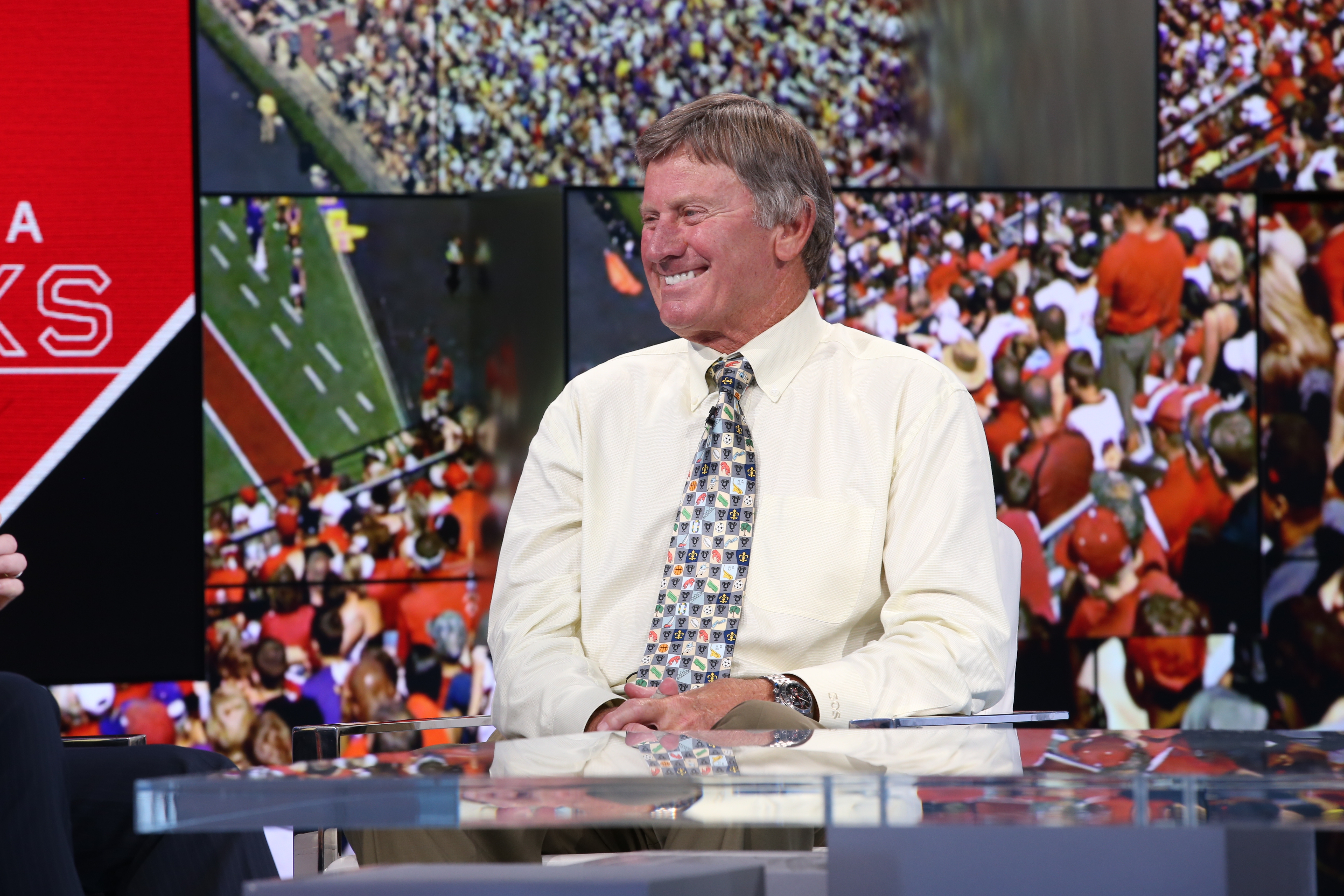 Steve Spurrier on the set of SportsCenter. (Allen Kee/ESPN Images)