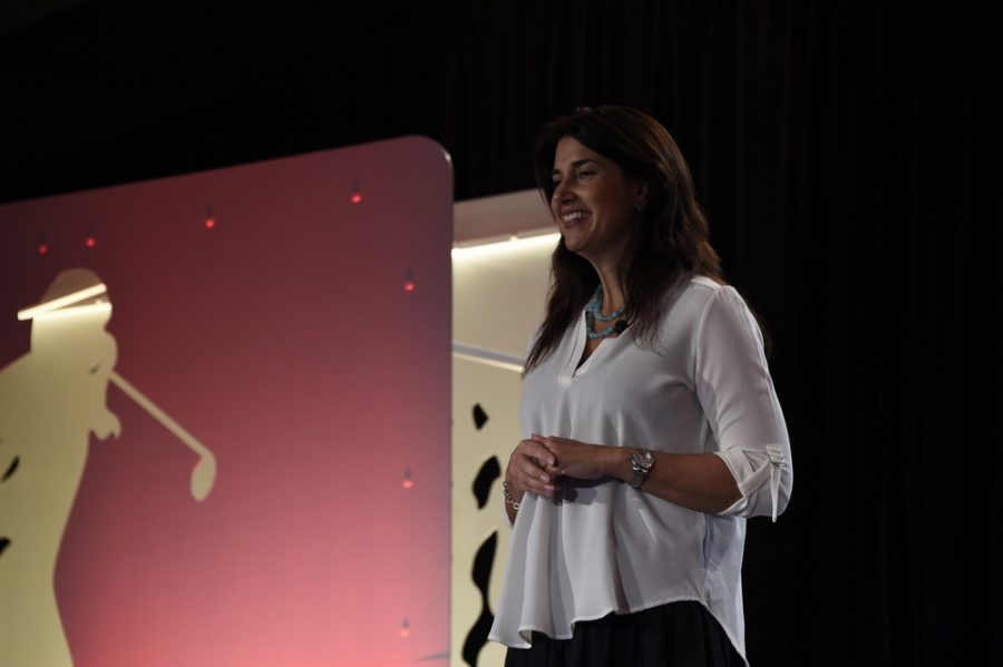 Vice President, espnW, Laura Gentile addresses  the 2015 espnW: Women + Sports Summit in Dana Point, Calif. (Kaitlyn Egan / ESPN Images)