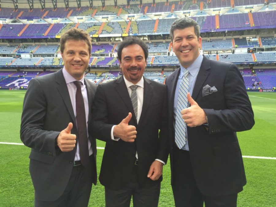Los analistas Tato Noriega y Hugo Sanchez junto al comentarista Fernando Palomo (CortesÃ­a de la cuenta de Twitter de Fernando Palomo)