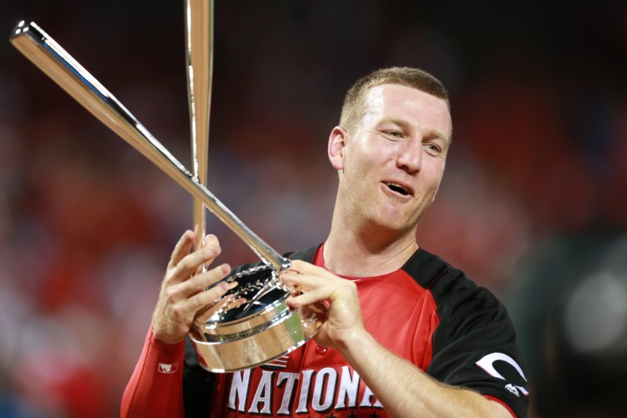 Cincinnati's Todd Frazier after winning the 2015 Home Run Derby on ESPN.  (Allen Kee/ESPN Images)