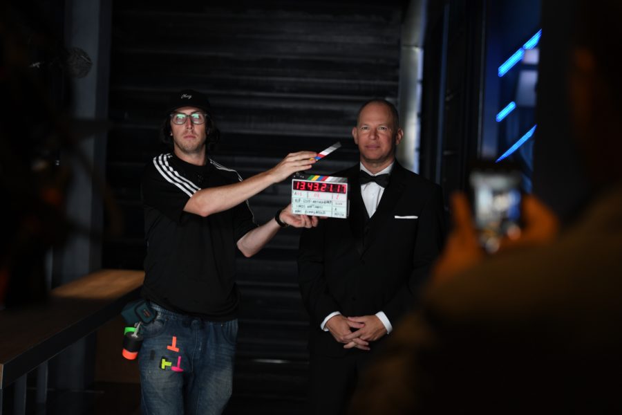 ESPNâ€™s Senior Fantasy Analyst Matthew Berry, in the tuxedo, asks fans to spread the word about fantasy sports. (Joe Faraoni/ESPN Images)