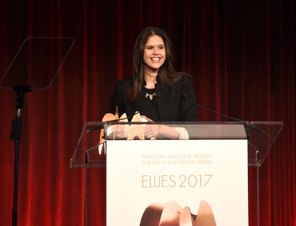 ESPN The Magazine editor-in-chief Alison Overholt accepts the ASME award award for General Excellence. 