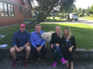 (L-R) Mikael Lindnord, Tom Rinaldi, Arthur, Helena Lindnord, Kristen Lappas in Sweden during the shooting of â€œArthur.â€ (Photo courtesy Kristen Lappas)