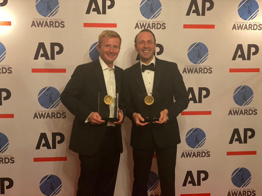 2021 Murrow Awards (L-R) Harry Hawkings and Sam Borden